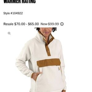 Sherpa Fleece Pullover with Brown Accents